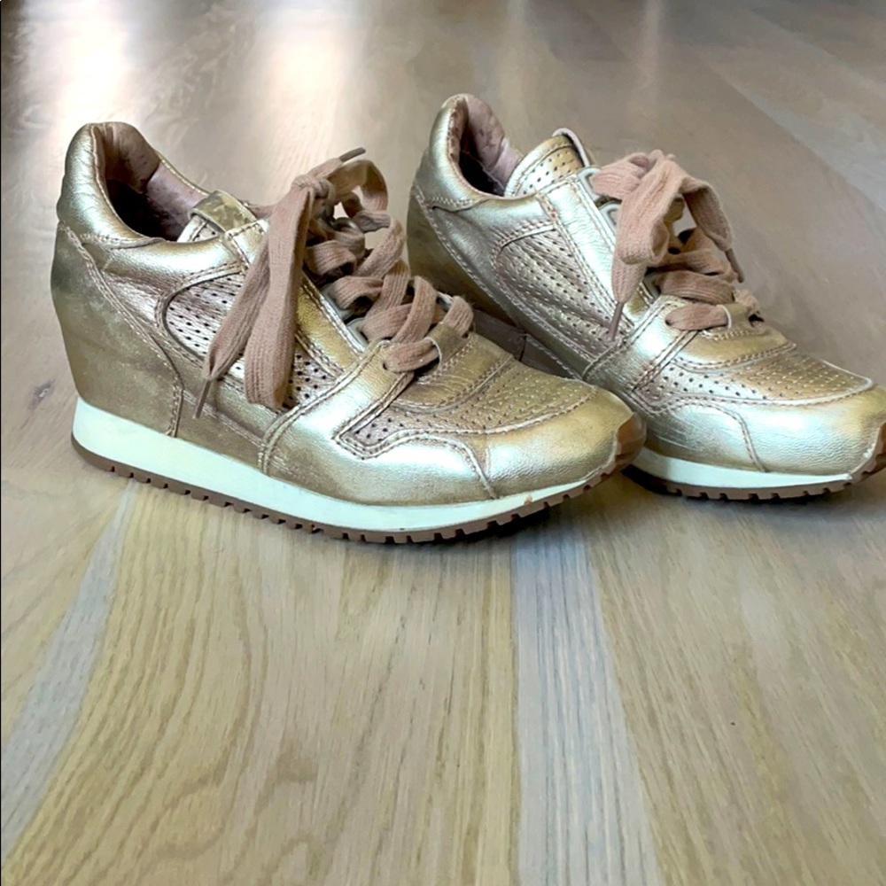 ASH gold platform sneakers size 5